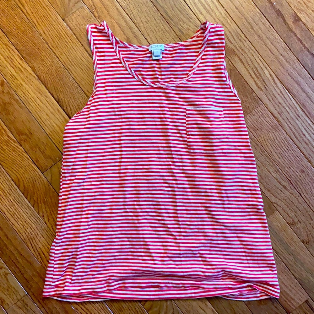 J.Crew red and white striped tank top